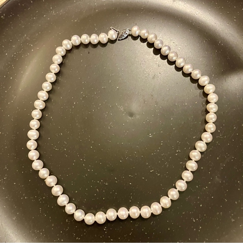SET- 14K White Gold Cultured Freshwater Pearl Necklace and Bracelet. NWOT. - Picture 8 of 16